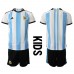 Billige Argentina Børnetøj Hjemmebanetrøje til baby VM 2022 Kortærmet (+ korte bukser)